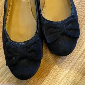 Black suede Tahari flats